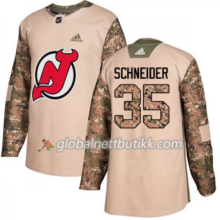 New Jersey Devils Hockeydrakt Cory Schneider 35 2017-2018 Camo Veterans Day Practice Adidas Authentic - Herre